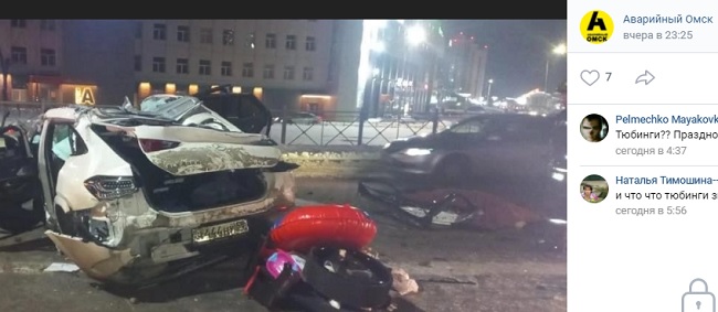 СМИ: в попавшем в Омске в смертельную аварию Mercedes GLE был майор ОБЭП