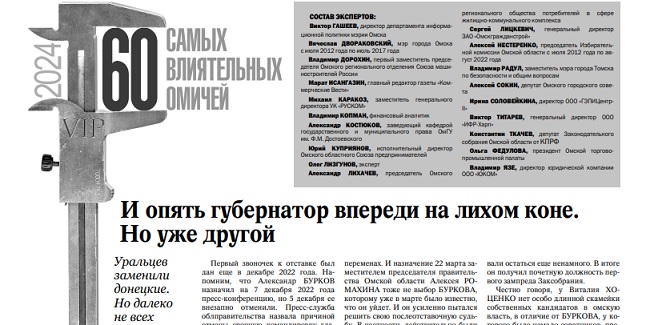 Рейтинг «Самые влиятельные люди Омской области» опубликован полностью