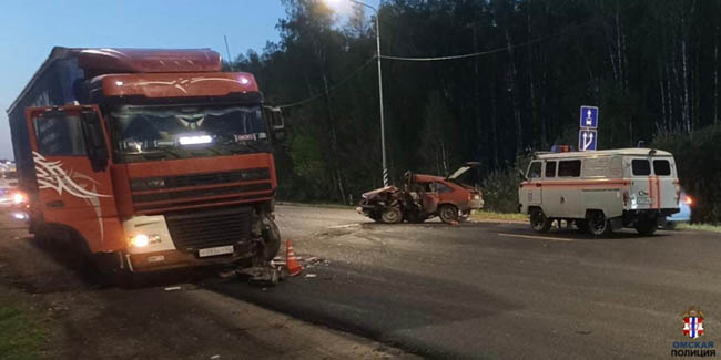 На трассе Тюмень – Омск водитель автомобиля «Москвич» врезался в стоящий грузовик DAF и погиб