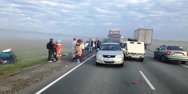 Из-за дыма на трассе Тюмень – Омск произошло пять ДТП: в трёх авариях травмированы пять человек