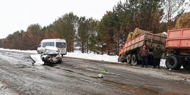 На трассе Омск – Тара при столкновении с грузовиком погиб водитель автомобиля ВАЗ