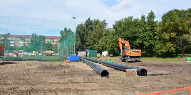 Омский водоканал ведет реконструкцию коллектора на улице Циолковского