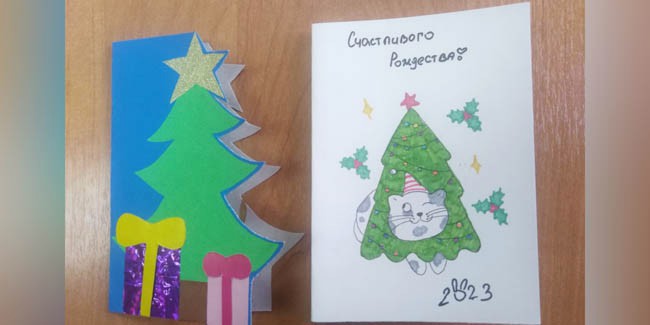 Студенты омского колледжа дарят прохожим авторские новогодние открытки —  KVnews.ru