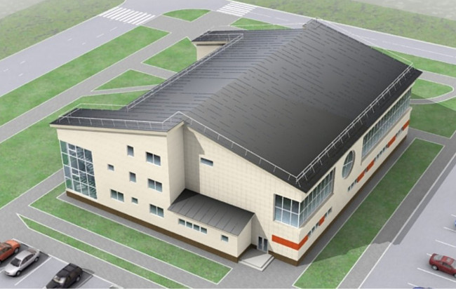 Эскиз спортивного корпуса с плавательным бассейном для Медакадемии