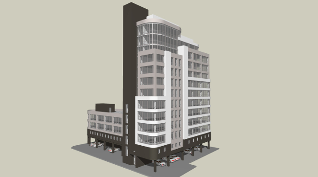 Эскиз офисного здания на улице Орджоникидзе