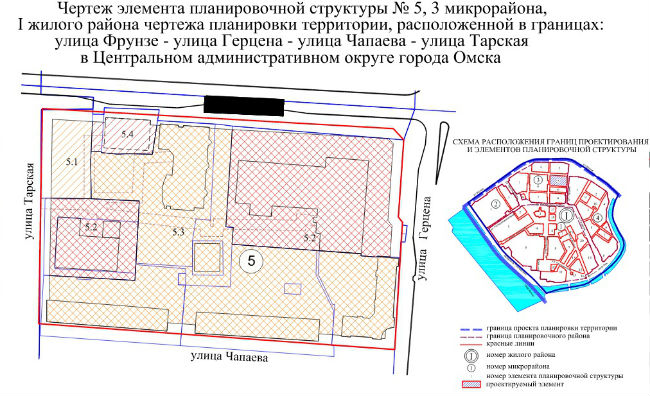 Схема расположения элементов планировочной структуры