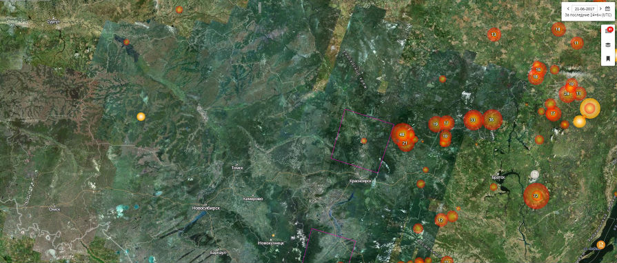 Карта пожаров в омской области